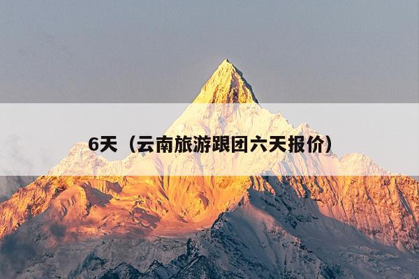6天（云南旅游跟团六天报价）