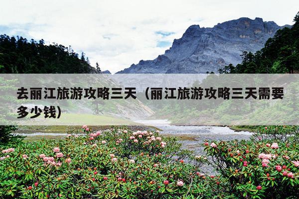 去丽江旅游攻略三天（丽江旅游攻略三天需要多少钱）