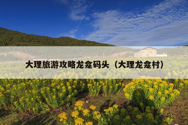 大理旅游攻略龙龛码头（大理龙龛村）