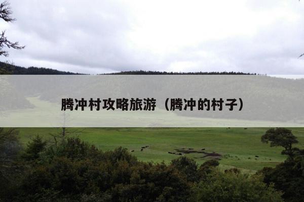 腾冲村攻略旅游（腾冲的村子）