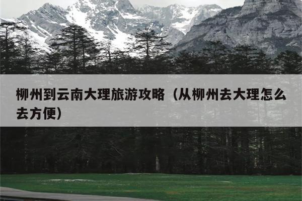 柳州到云南大理旅游攻略（从柳州去大理怎么去方便）