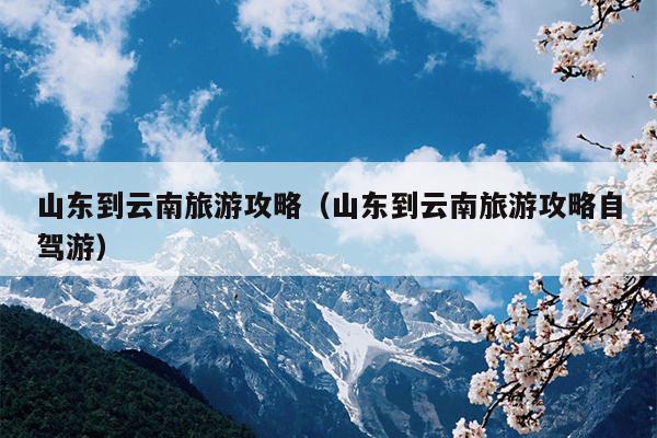 山东到云南旅游攻略（山东到云南旅游攻略自驾游）