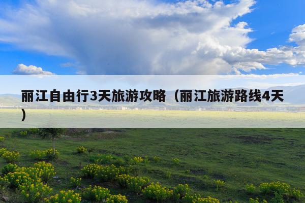 丽江自由行3天旅游攻略（丽江旅游路线4天）