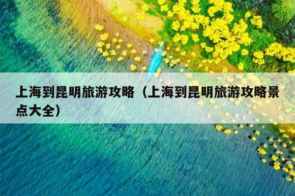 上海到昆明旅游攻略（上海到昆明旅游攻略景点大全）