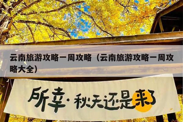 云南旅游攻略一周攻略（云南旅游攻略一周攻略大全）