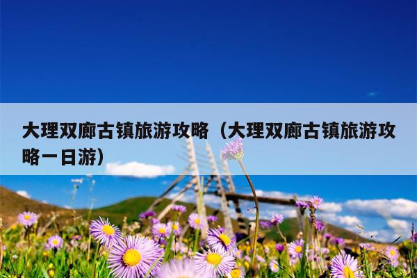 大理双廊古镇旅游攻略（大理双廊古镇旅游攻略一日游）