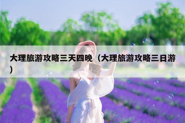 大理旅游攻略三天四晚（大理旅游攻略三日游）
