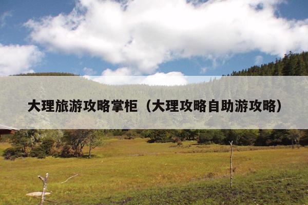 大理旅游攻略掌柜（大理攻略自助游攻略）