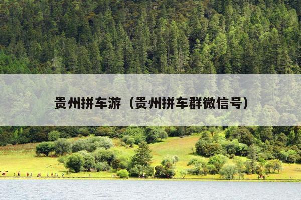 贵州拼车游（贵州拼车群微信号）
