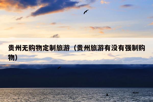 贵州无购物定制旅游（贵州旅游有没有强制购物）